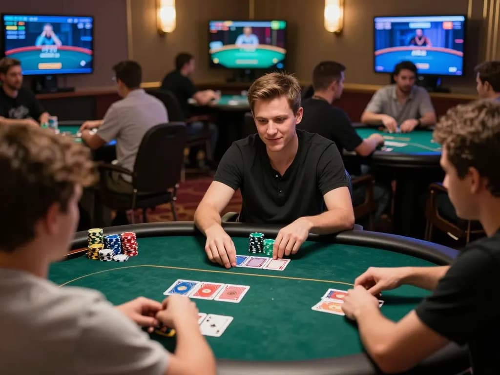 Players engaging in an exciting online poker game, showcasing sc88seo's immersive gambling experience.