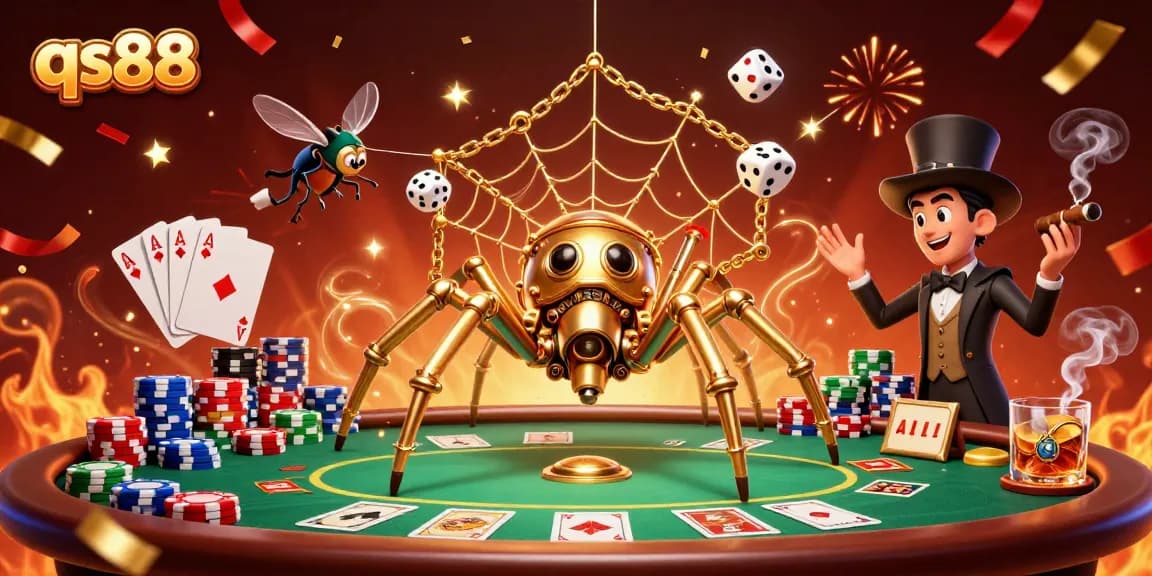 Engage in thrilling gameplay at qs88 with a lively steampunk-inspired casino scene.