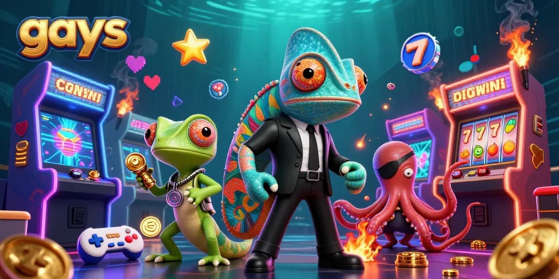 Engage in colorful gambling adventures with gays-themed characters in a vibrant casino setting.