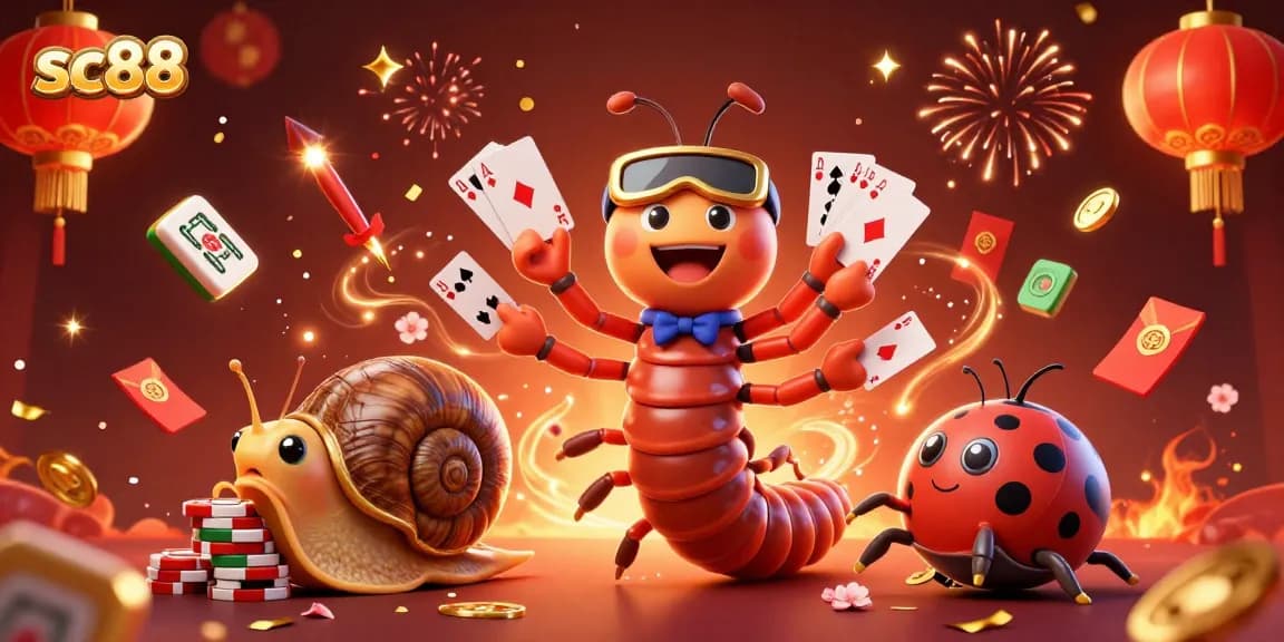 Engage in thrilling gameplay with sc88 as a millipede dealer shows off cards surrounded by festive elements.