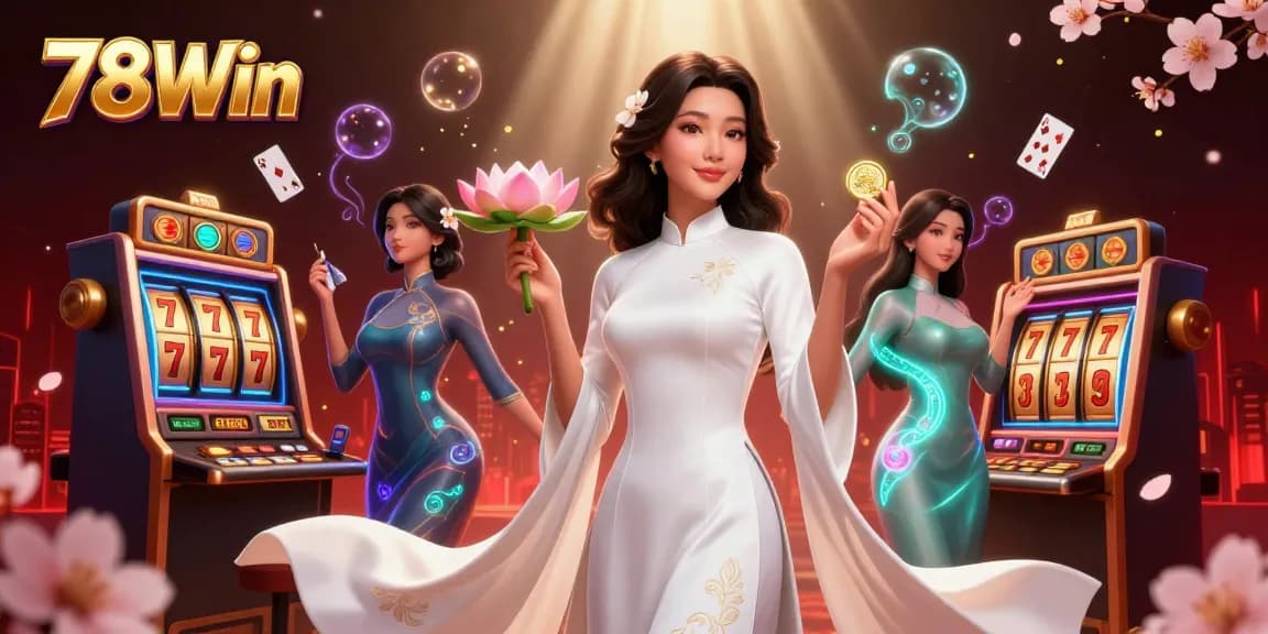 Engage in thrilling 78Win casino action with dynamic slot reels and a captivating ambiance.
