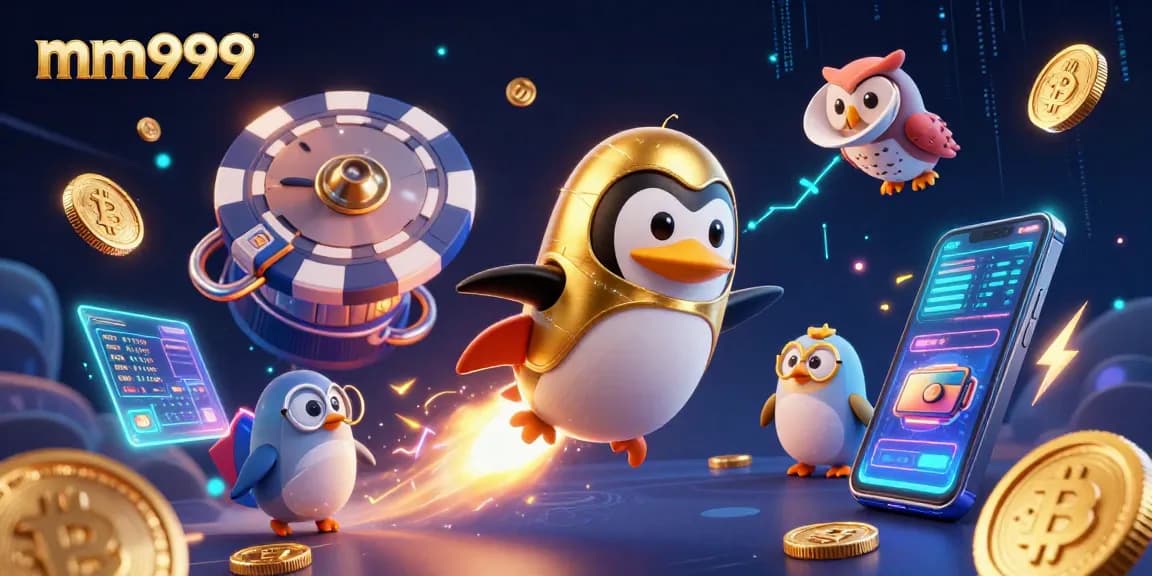 Experience the thrill of mm999 gaming with vibrant coins and characters in an engaging illustration.