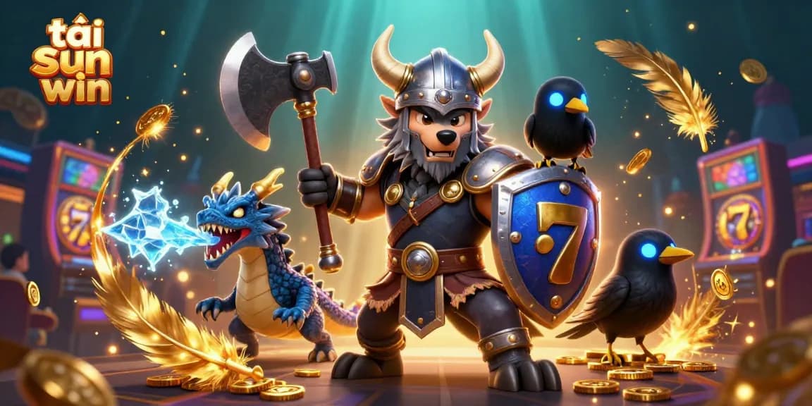 Experience exciting gaming action with tải sun win in this vibrant casino illustration featuring dynamic characters.