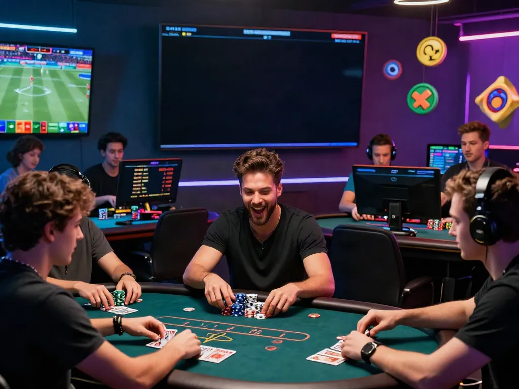 Engaged players enjoying online betting at DEBET, showcasing thrilling casino and sports gaming.
