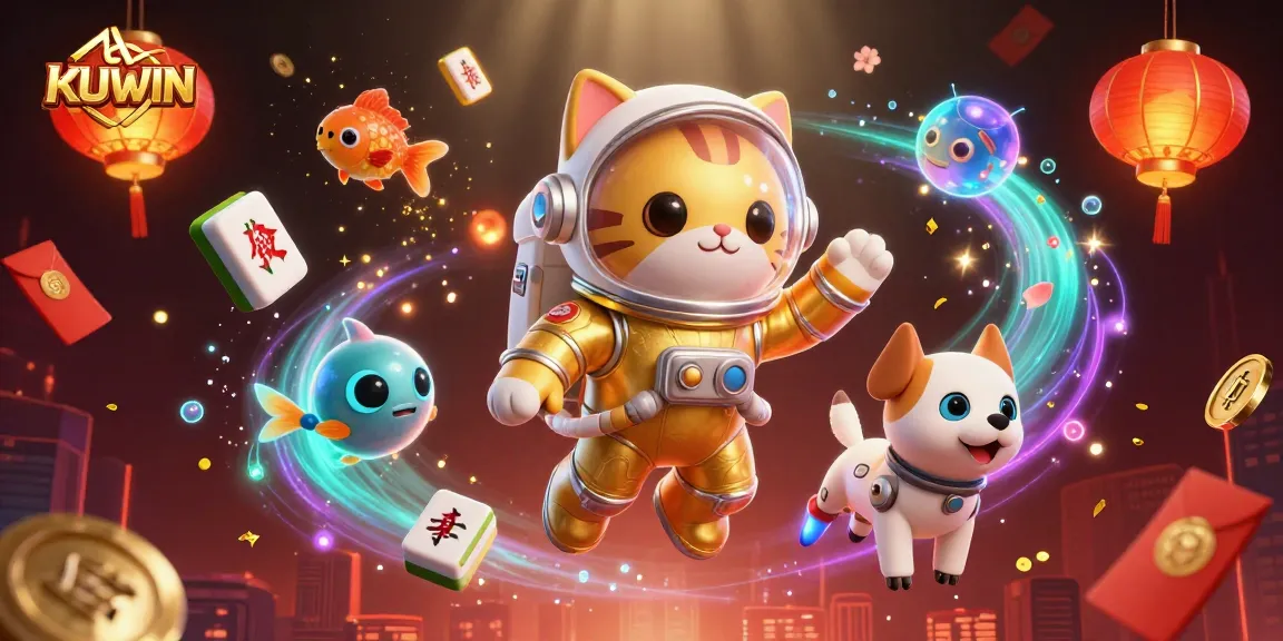 KUWIN online casino offers exciting experiences with vibrant 3D characters and gold-themed elements