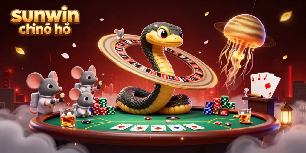 Experience the thrilling bets of sunwin chính chủ with cartoon characters in a vibrant casino environment.