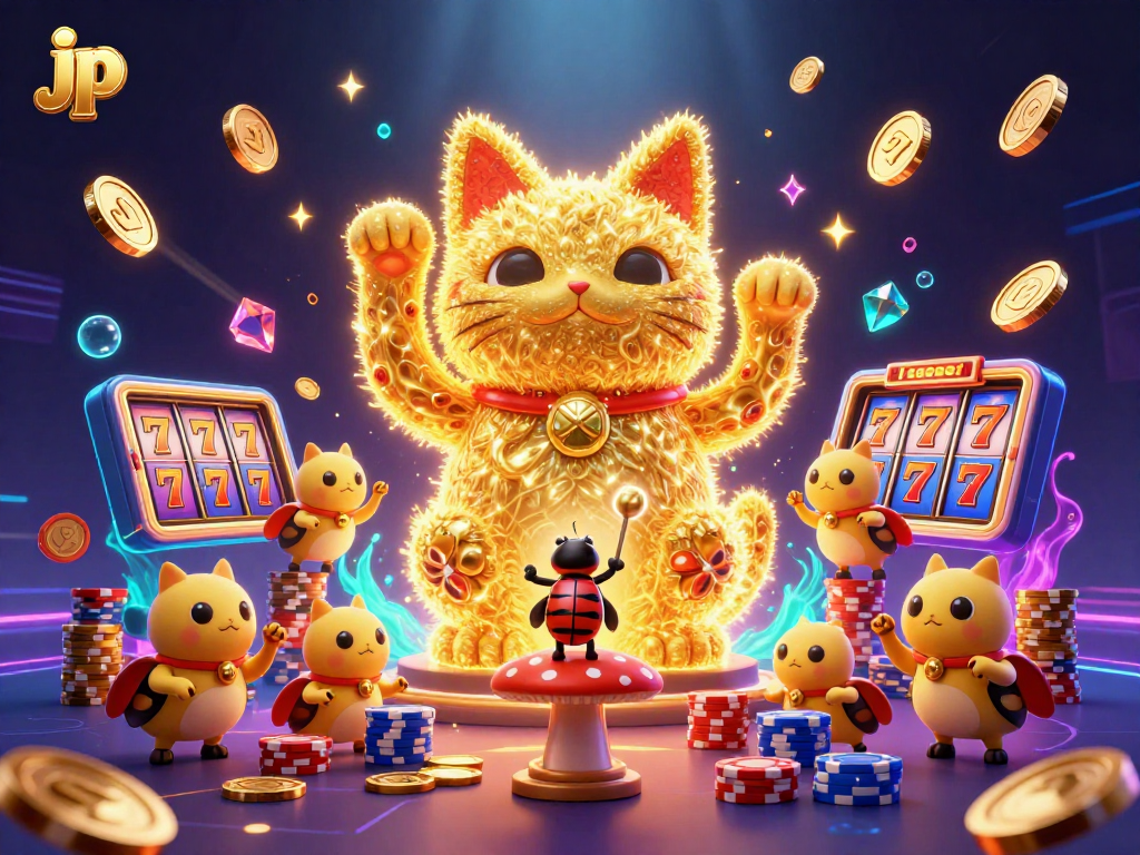 Experience the excitement in jp casino gaming with a vibrant lucky cat illustration.