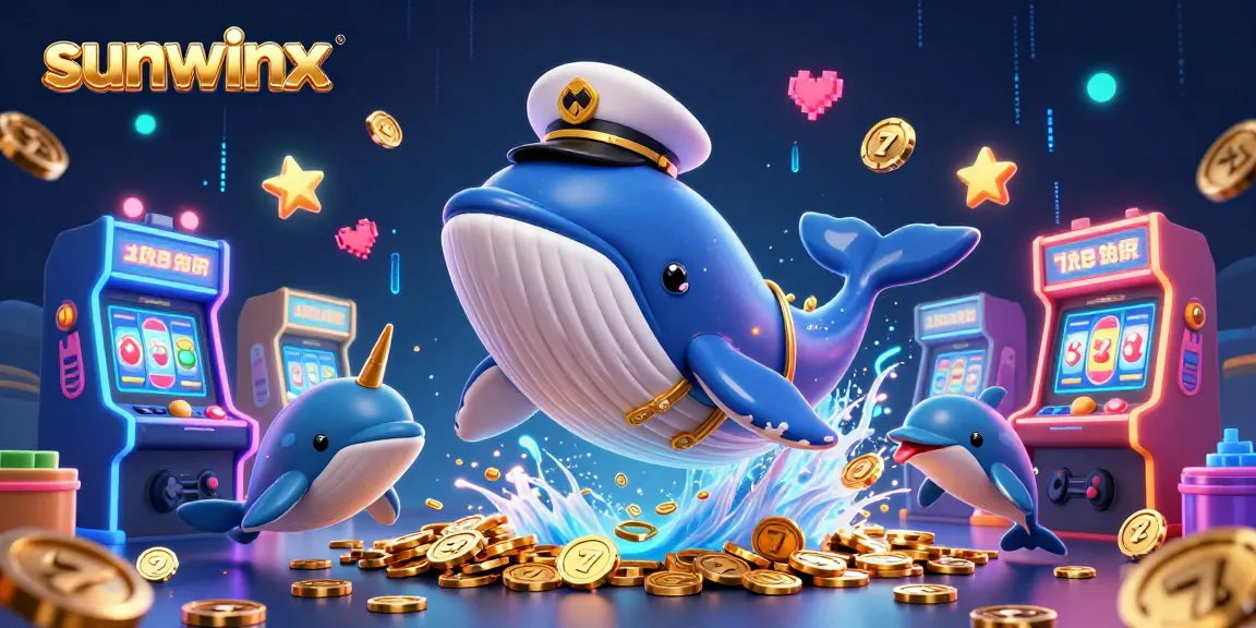 Engage with sunwinx in a vibrant casino scene featuring a whale, narwhal, and dolphins.