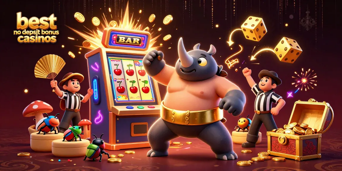 Experience excitement at the best no deposit bonus casinos with vibrant 3D cartoon casino scene