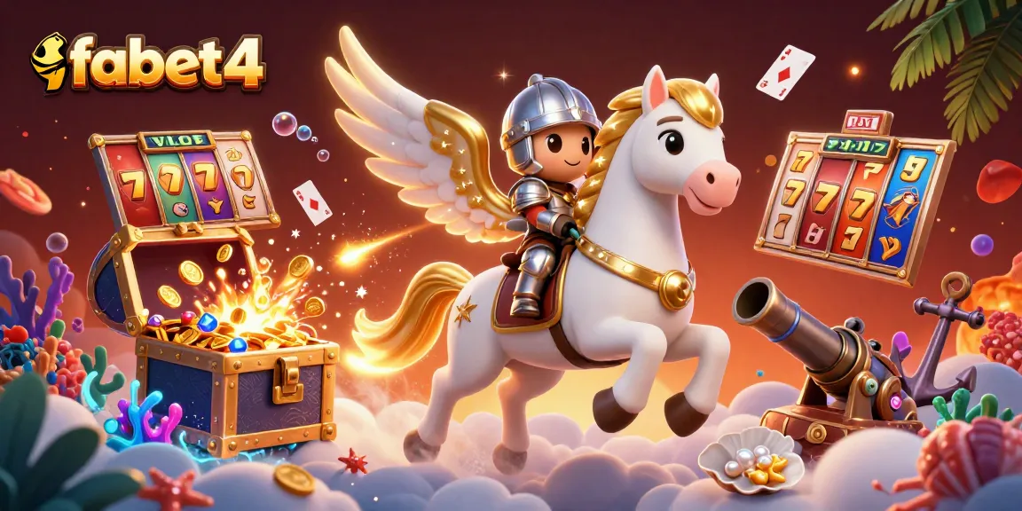 Experience thrilling gameplay with fabet4's fantasy casino scene featuring slots and treasure.