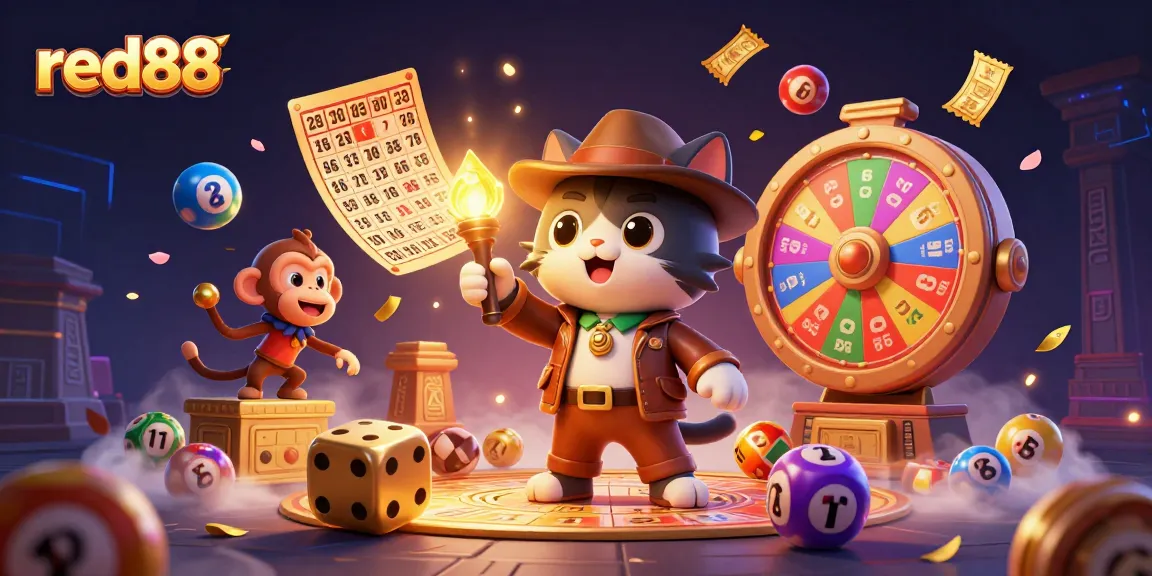 Experience the thrill of gaming at red88 with dynamic illustrations of casino adventures.