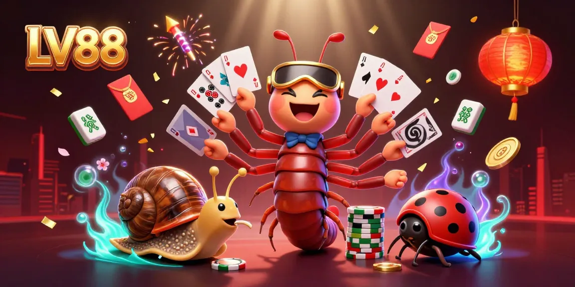Experience winning thrills at LV88's vibrant online casino with animated characters and dynamic gaming elements.