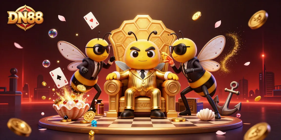 Experience thrilling gameplay at DN88 with engaging visuals of a charismatic bumblebee mob boss in the casino.