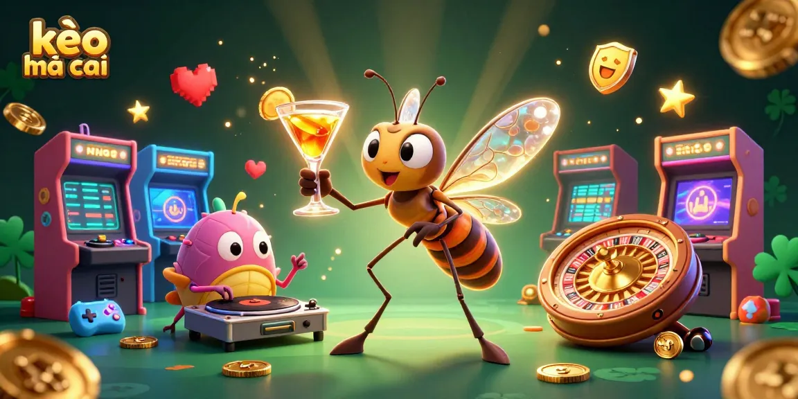 Engage with kèo nhà cái in a vibrant 3D casino scene with unique characters and lively gaming elements.