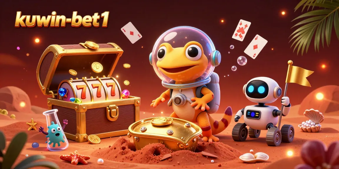Kuwin-bet1 offers dynamic gaming experiences with a Martian gecko uncovering a golden casino.