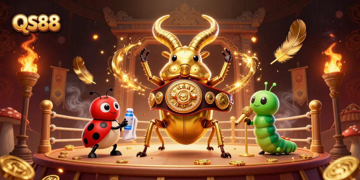 Experience the excitement of QS88 with a dynamic scene of unique characters in a casino setting.